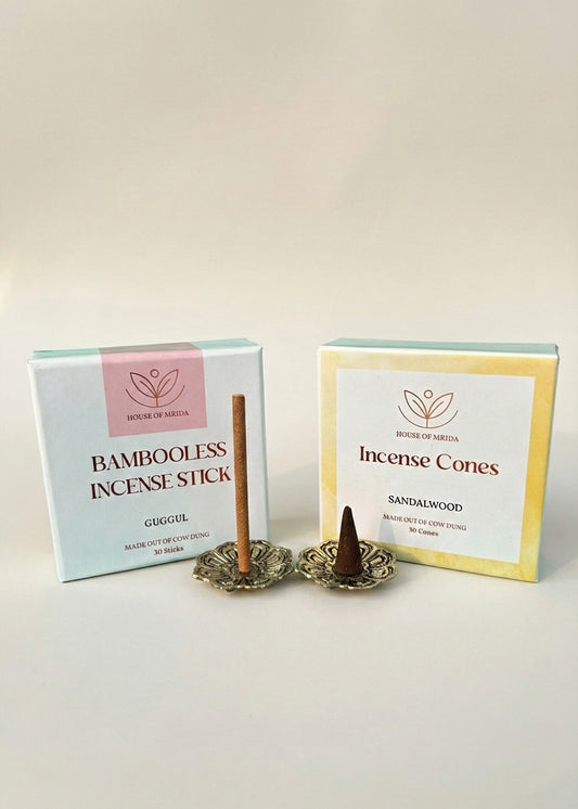 Guggul Incense Bambooless Sticks and Sandalwood Cones