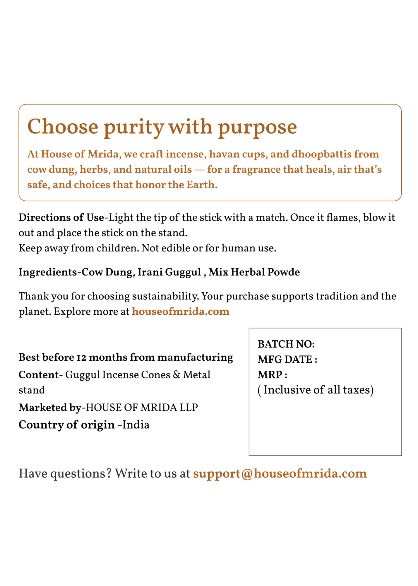 Guggul Incense Cones