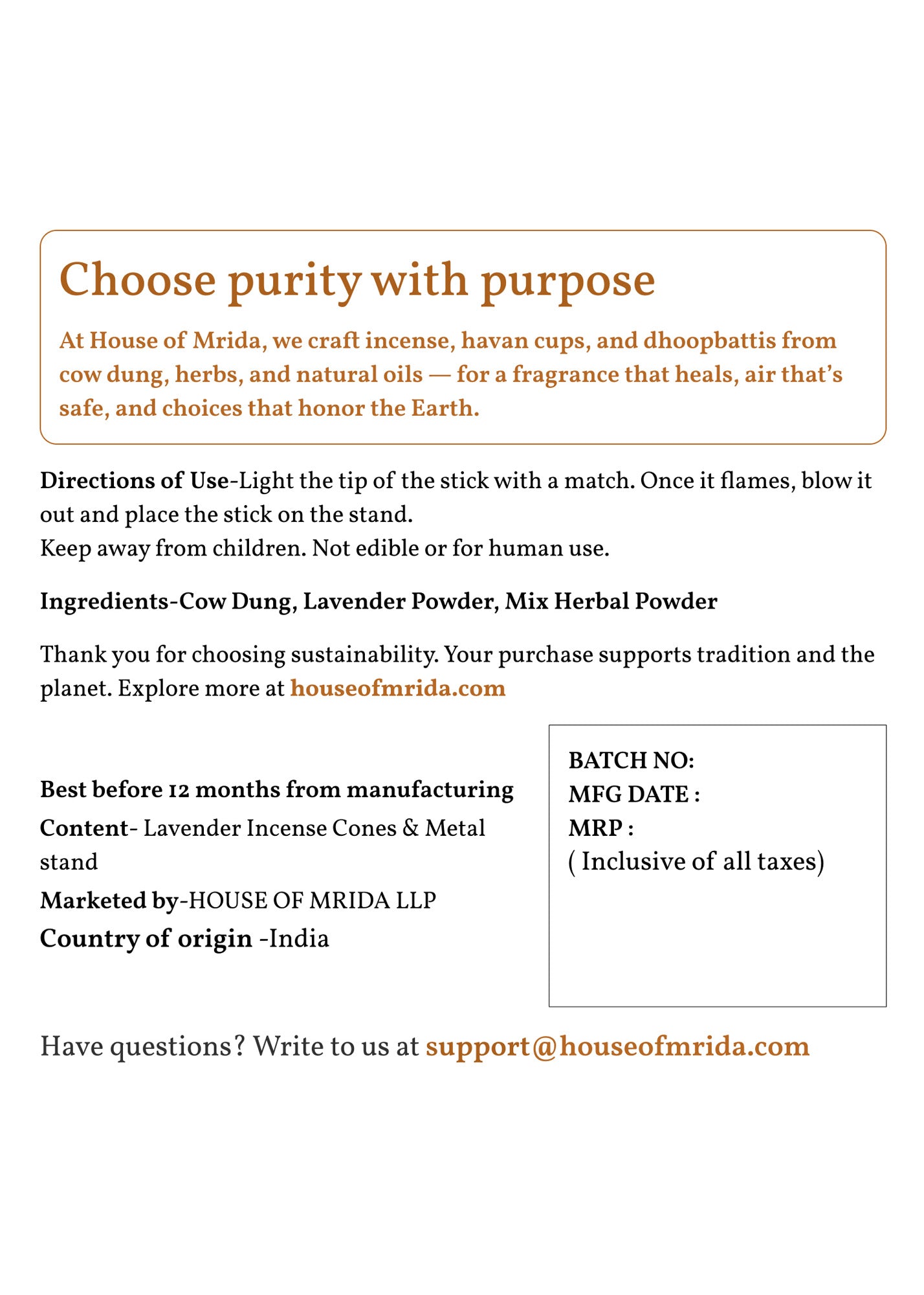 Lavender Incense Cones