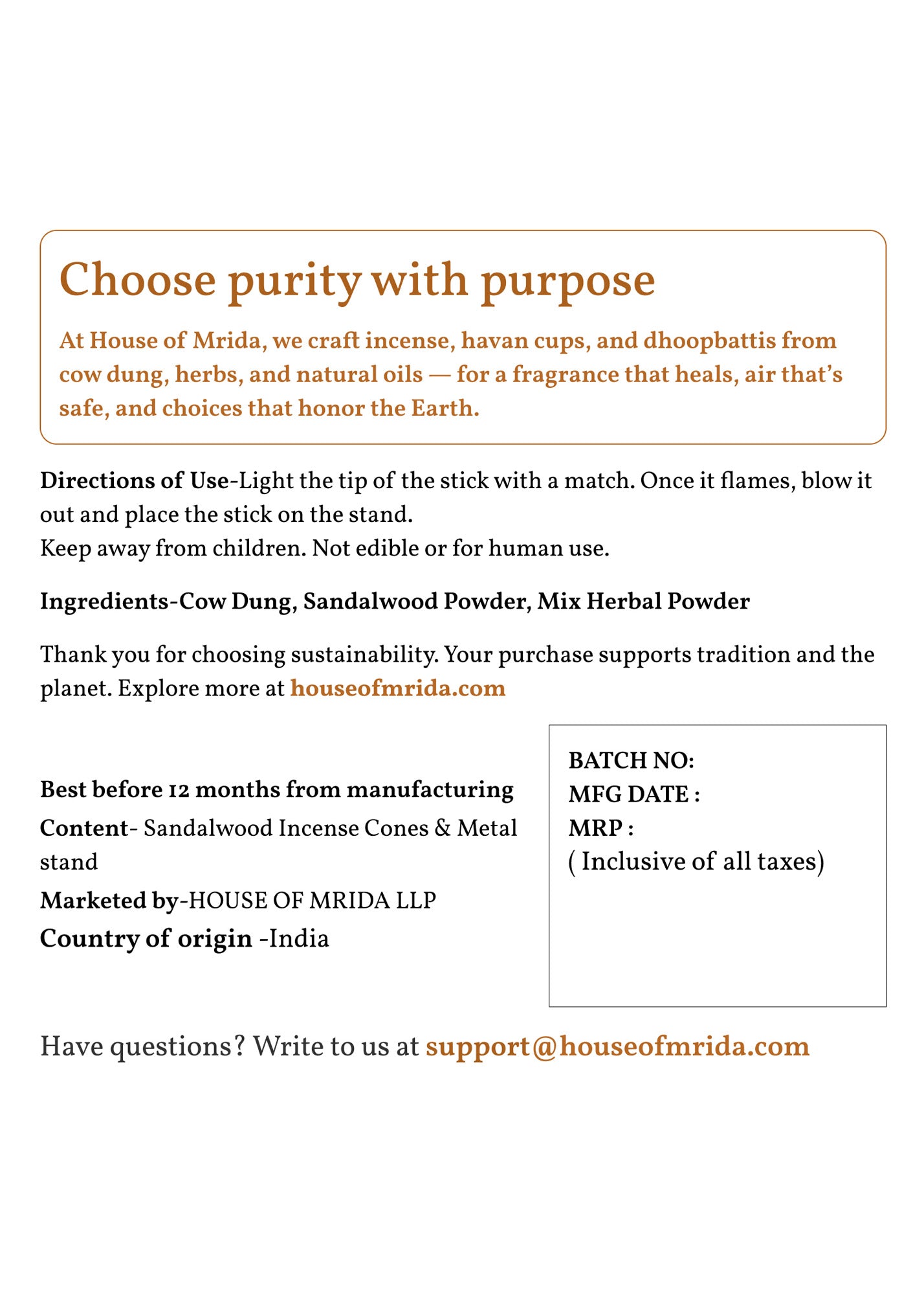 Sandalwood Incense Cones